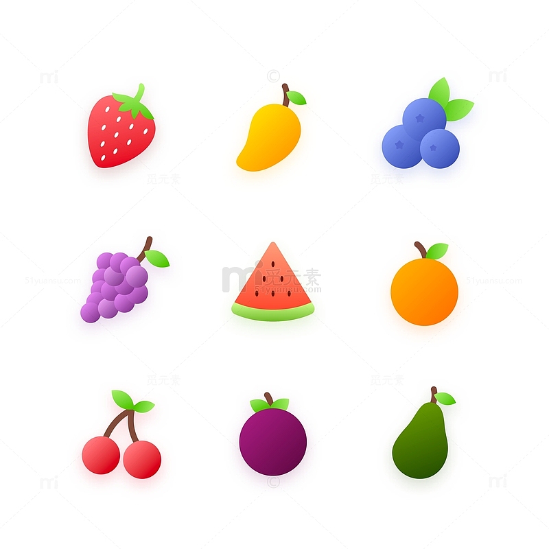 彩色水果图标