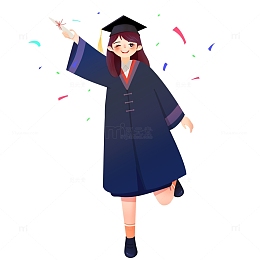 手绘毕业季学生