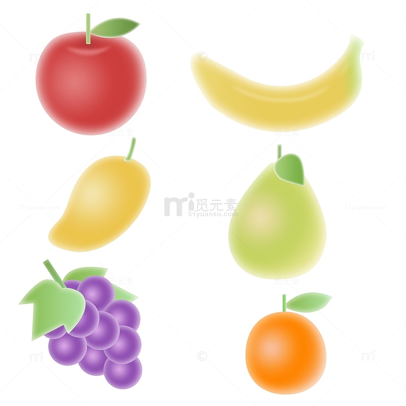 轻拟物风格水果图标