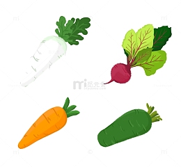 手绘萝卜装饰元素