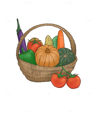 蔬菜篮子手绘图