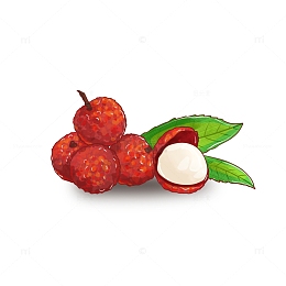 夏日水果荔枝元素