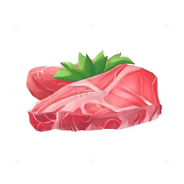 手绘生鲜生肉