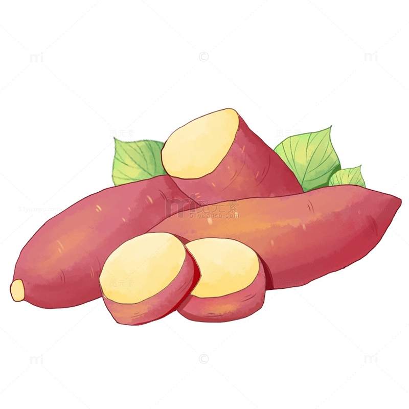 农产品粮食红薯插画元素