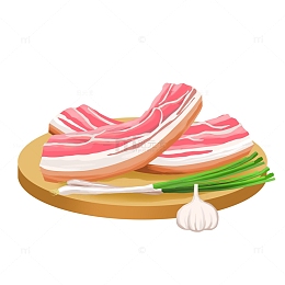 蔬菜五花肉案板大蒜香葱