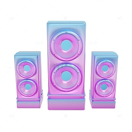 3D酸性渐变音乐音响