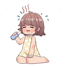 高温预警中暑女孩