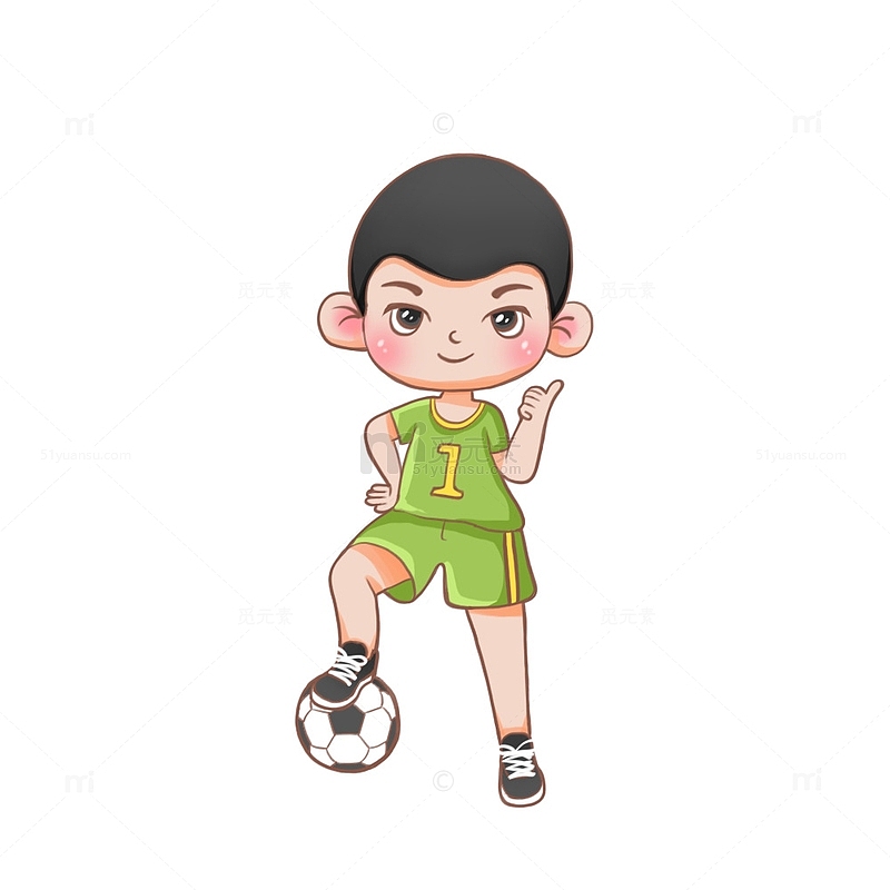 足球暑假兴趣班手绘插画男孩