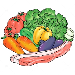 蔬菜水果鲜肉五花肉茄子胡萝卜番茄甜椒