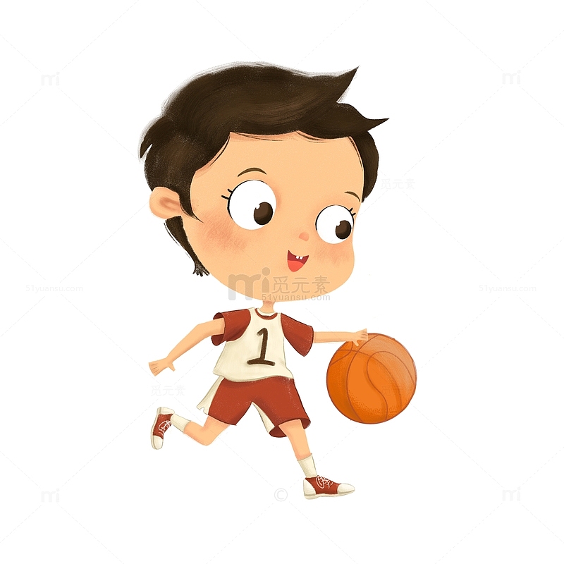 打篮球的小男孩儿童篮球暑期培训兴趣班