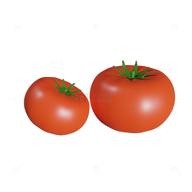 3D可爱卡通西红柿子小清新蔬菜水果番茄