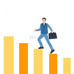 商务爬楼梯上升男子