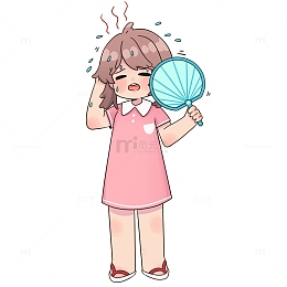 高温温度预防中暑女孩