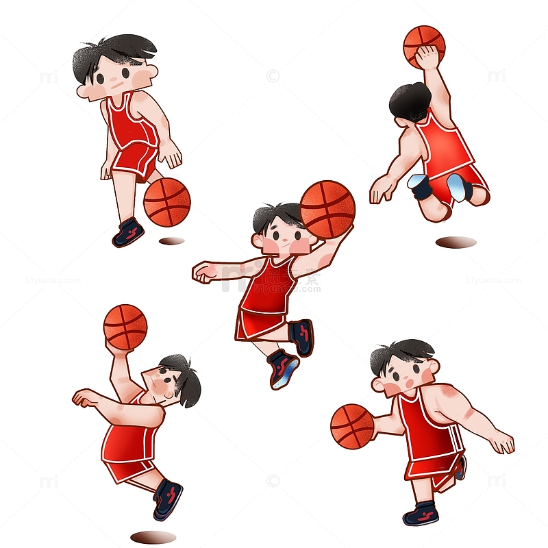 篮球暑假培训班集训招生运动男孩投篮Q版