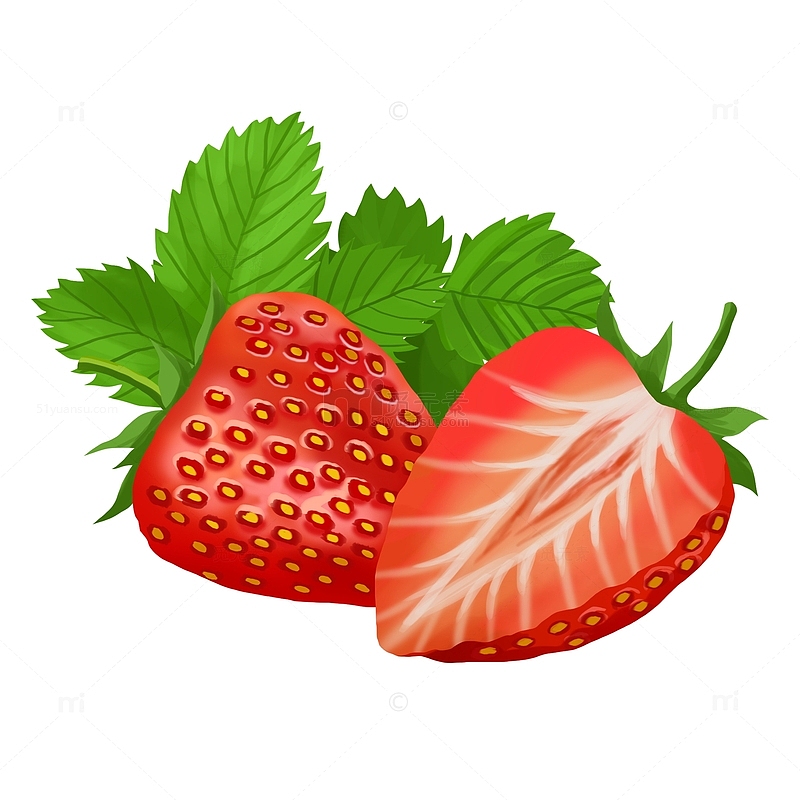 蔬菜水果草莓切开草莓