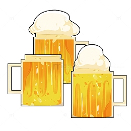 啤酒扎啤插画装饰元素