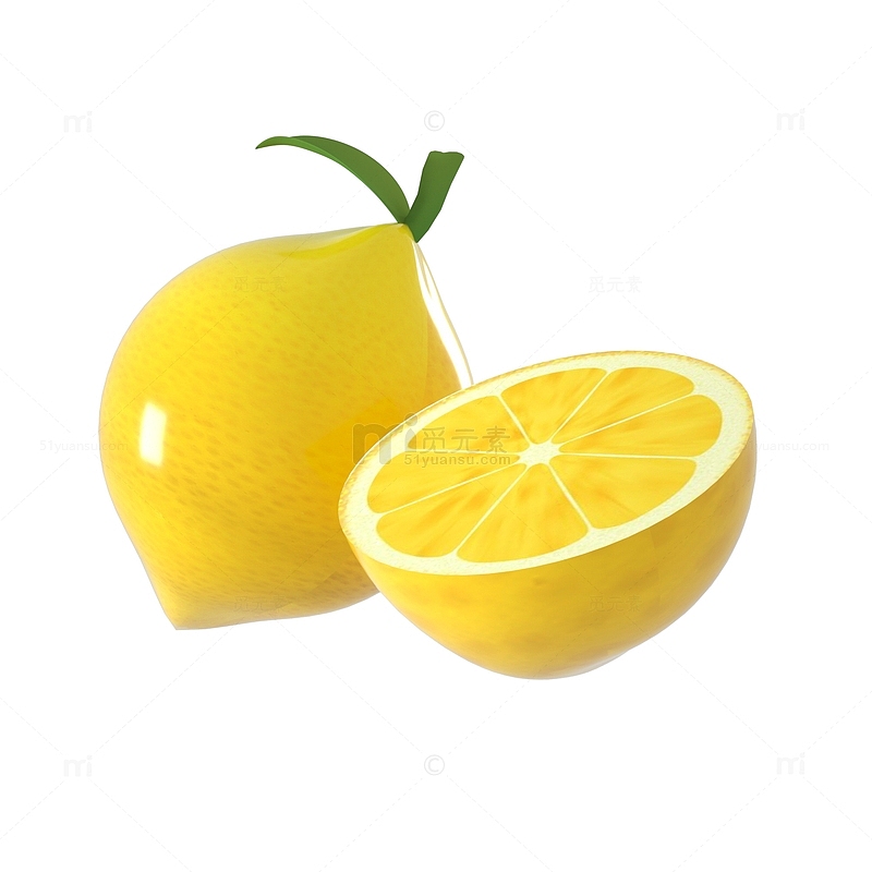 3D立体水果柠檬模型