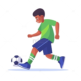 踢足球的男孩png素材