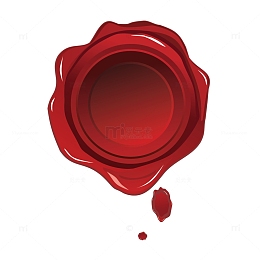 矢量红色信封封口印章