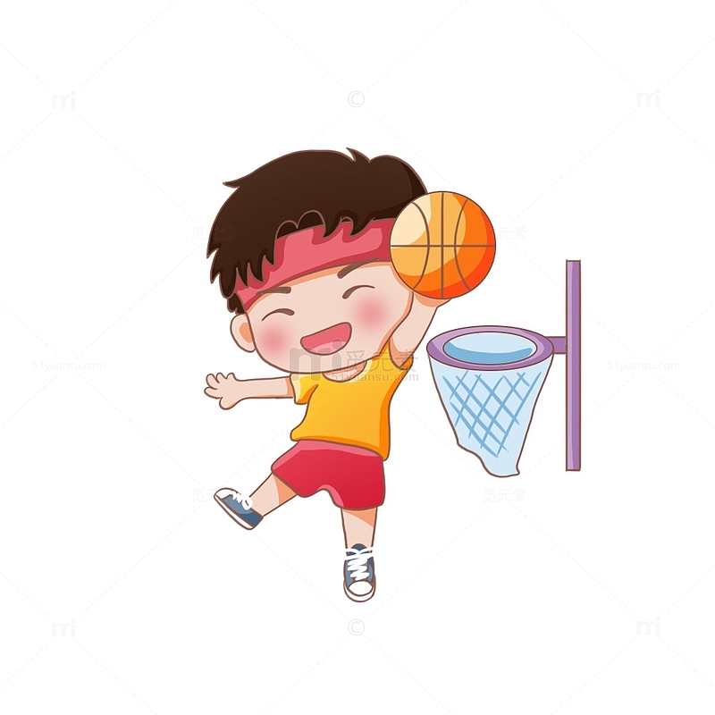 篮球暑假兴趣班手绘插画