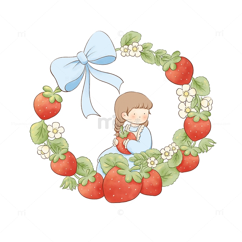 花圈草莓女孩