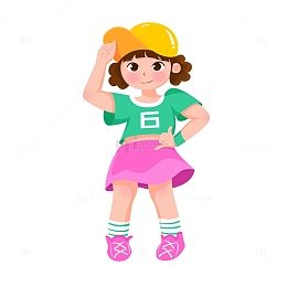 矢量夏日多巴胺活力女生元素