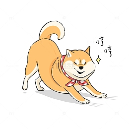 柴犬小狗卡通元素