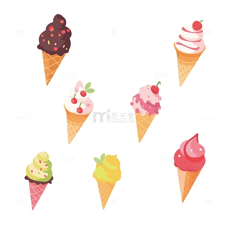 冰淇淋矢量插画元素