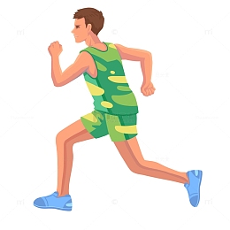 运动跑步学生剪影