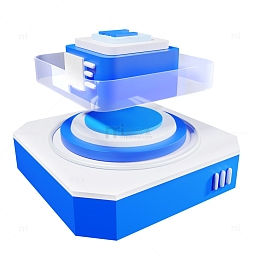 3D互联网信息可视化蓝色图标