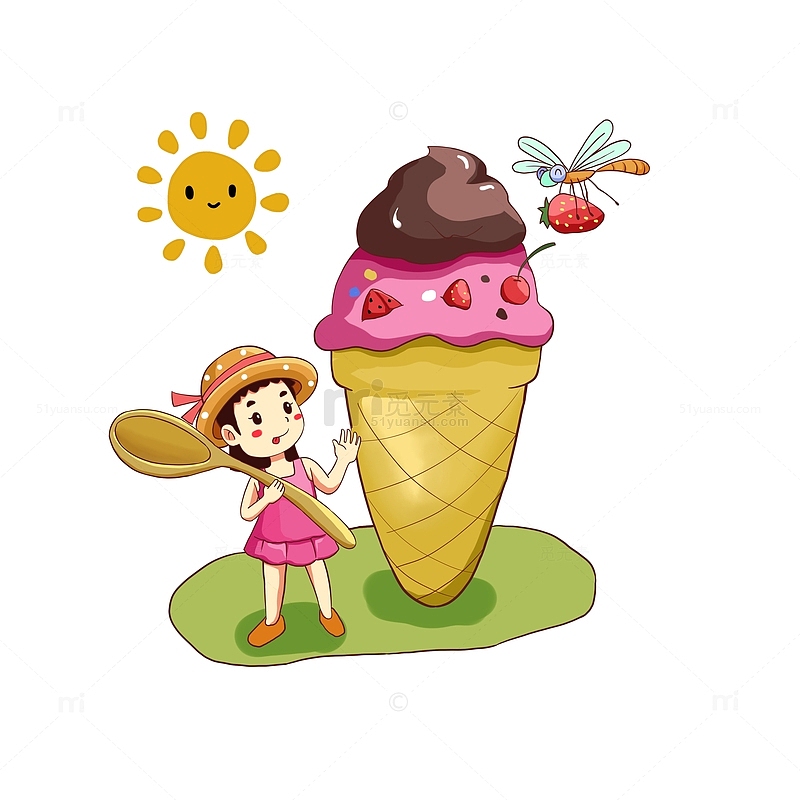 炎热的夏天吃冰淇淋