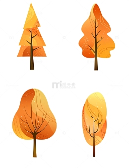 手绘抽象插画之树