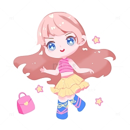 夏日多巴胺卡通小女孩