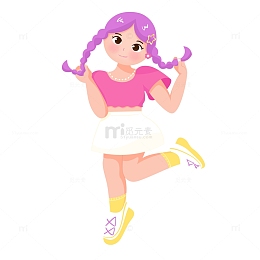 矢量夏日多巴胺动感女生元素