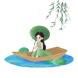 清凉夏天池塘避暑