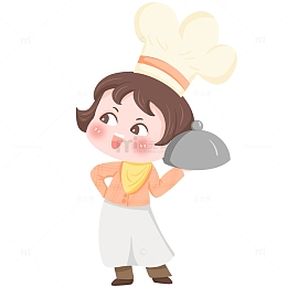 卡通可爱厨师小孩人物