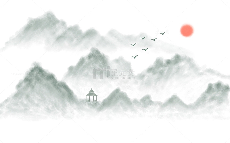 中国风水墨江山