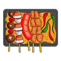 烧烤麻辣烤肉烤串香肠