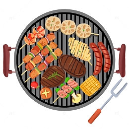 好吃的烧烤食物元素