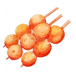 烧烤串墨鱼丸