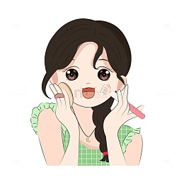 化妆女孩卡通设计