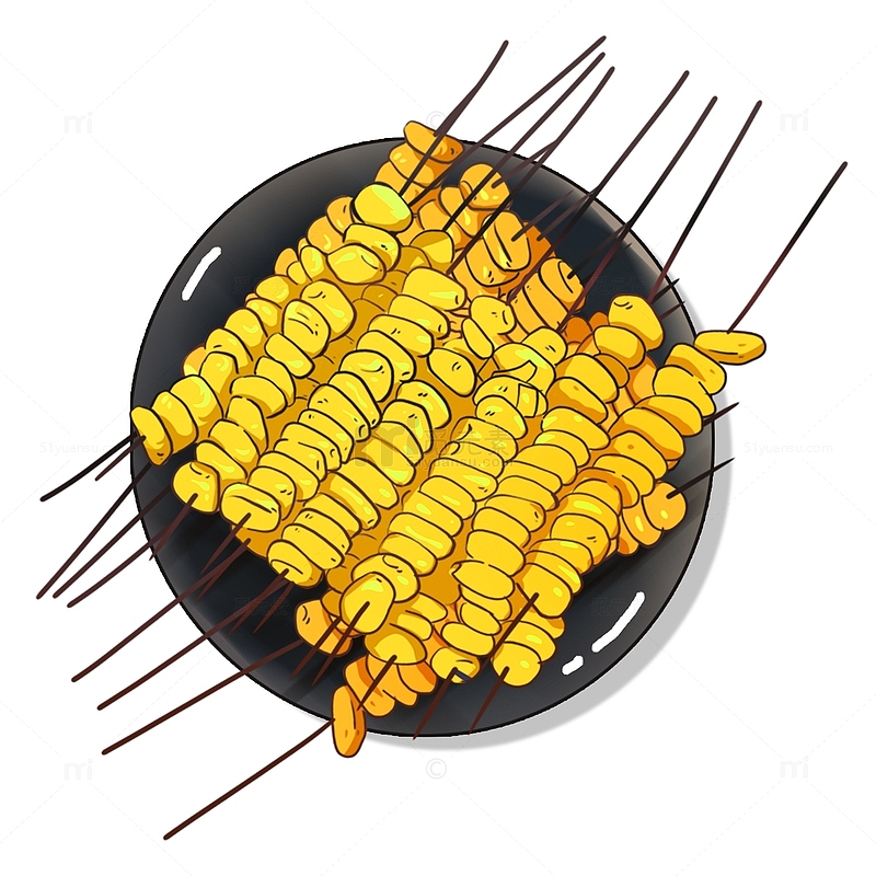 玉米烧烤食物食品元素