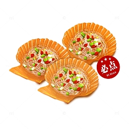 烧烤蒜蓉粉丝扇贝手绘插画元素