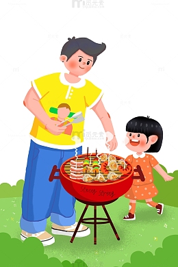 野外游玩烧烤撸串