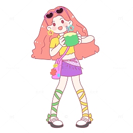 多巴胺穿搭长发女生