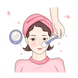 美容海报元素涂泥膜护肤