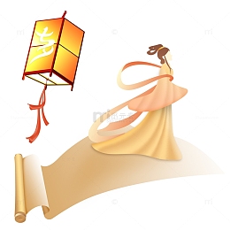 七夕情人节卡通素材透明矢量元素