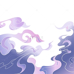 中国风国潮矢量插画祥云边框装饰元素