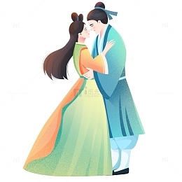 七夕牛郎织女人物元素