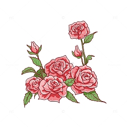 七夕玫瑰花元素